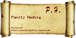 Panitz Hedvig névjegykártya